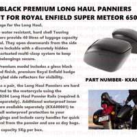 Black Premium Long Haul Panniers fit for Royal Enfield Super Meteor 650