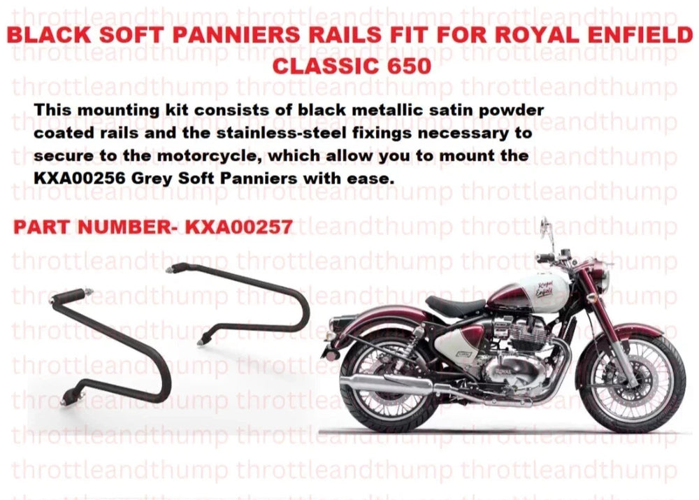Black Soft Pannier Rails fit for Royal Enfield Classic 650