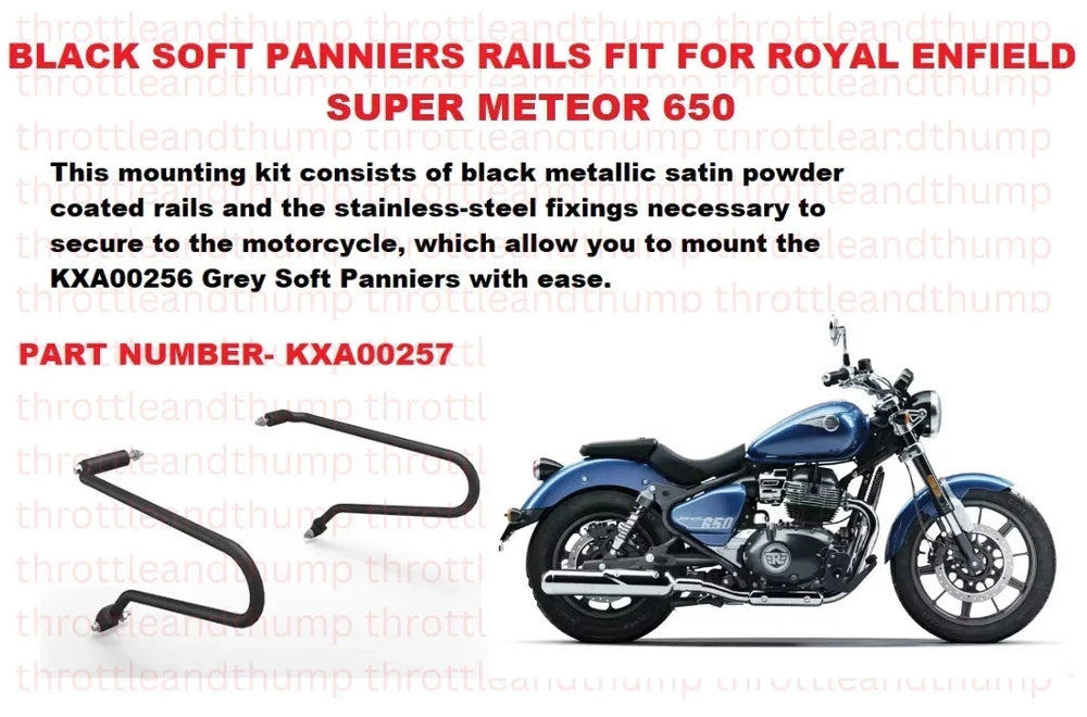 Black Soft Pannier Rails fit for Royal Enfield Super Meteor 650