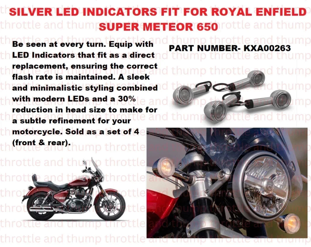 Silver LED Indicators fit for Royal Enfield Super Meteor 650