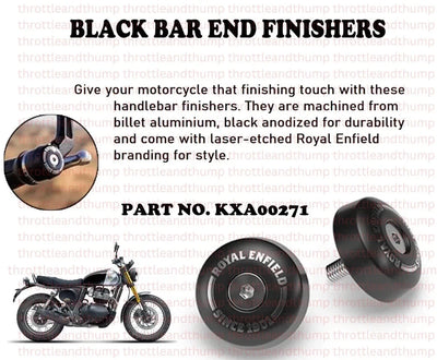 Black Bar End Finishers fit for Royal Enfield Bear 650