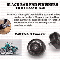 Black Bar End Finishers fit for Royal Enfield Classic 650