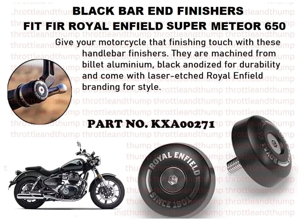 Black Bar End Finishers fit for Royal Enfield Super Meteor 650