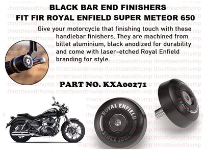 Black Bar End Finishers fit for Royal Enfield Super Meteor 650