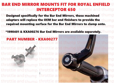 Bar End Mirror Mounts fit for Royal Enfield Interceptor 650