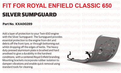 Silver Sumpguard fit for Royal Enfield Classic 650