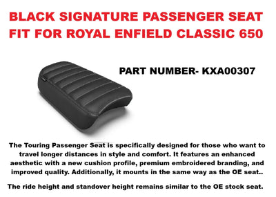 Black Signature Passenger Seat fit for Royal Enfield Classic 650