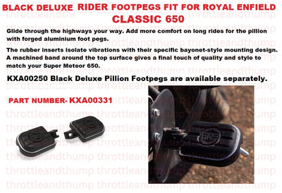 Black Deluxe Rider Footpegs fit for Royal Enfield Classic 650