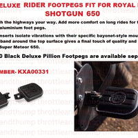 Black Deluxe Rider Footpegs fit for Royal Enfield Shotgun 650