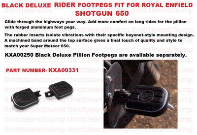 Black Deluxe Rider Footpegs fit for Royal Enfield Shotgun 650