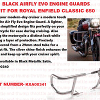 Silver Airfly Evo Engine Guards fit for Royal Enfield Classic 650