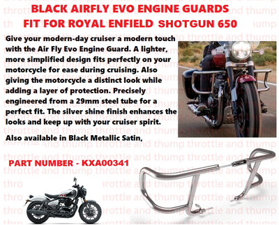 Silver Airfly Evo Engine Guards fit for Royal Enfield Shotgun 650