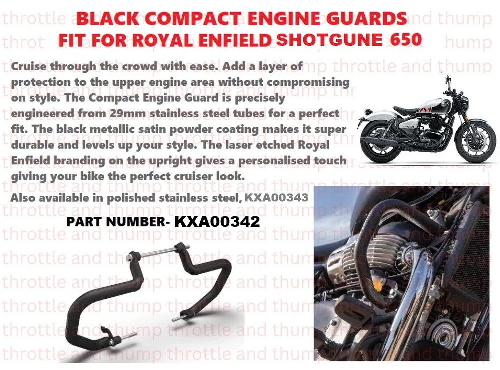 Black Compact Engine Guards fit for Royal Enfield Shotgun 650
