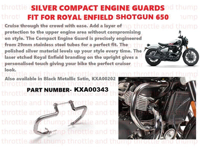 Silver Compact Engine Guards fit for Royal Enfield Shotgun 650