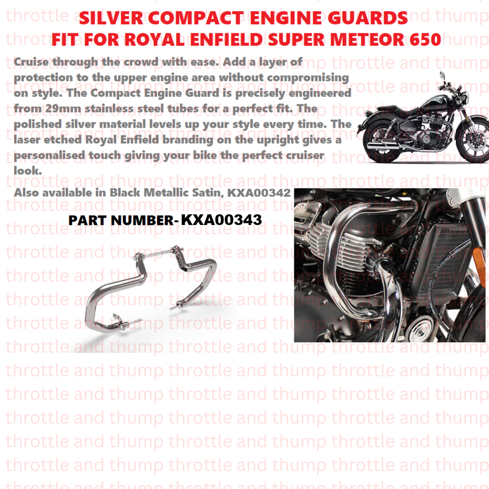 Silver Compact Engine Guards fit for Royal Enfield Super Meteor 650