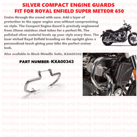 Silver Compact Engine Guards fit for Royal Enfield Super Meteor 650