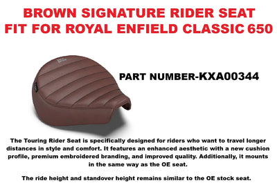 Brown Signature Rider Seat fit for Royal Enfield Classic 650