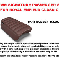Brown Signature Passenger Seat fit for Royal Enfield Classic 650