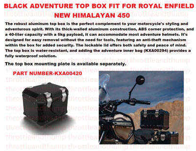 Black Adventure Top Box fit for Royal Enfield Himalayan 450
