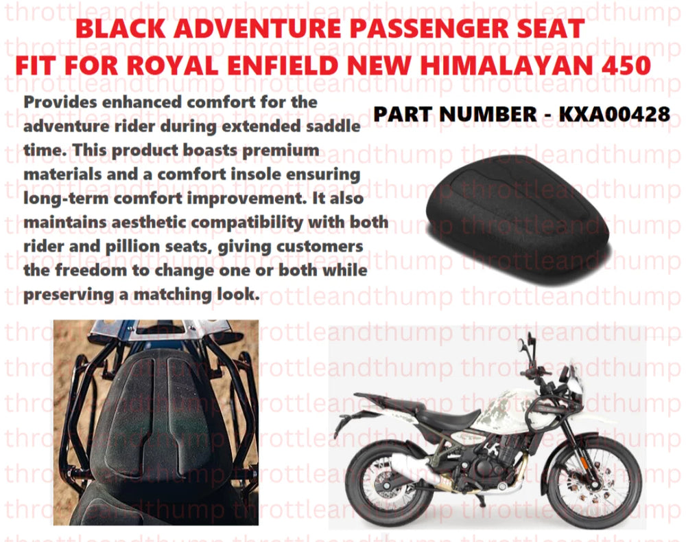 Black Adventure Passenger Seat fit for Royal Enfield Himalayan 450