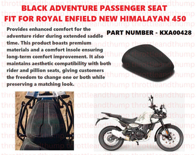 Black Adventure Passenger Seat fit for Royal Enfield Himalayan 450