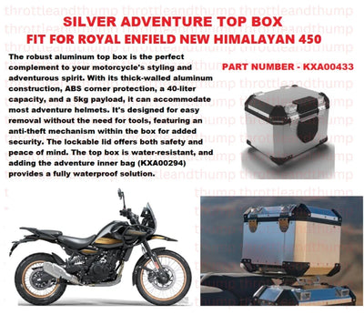 Silver Adventure Top Box fit for Royal Enfield Himalayan 450
