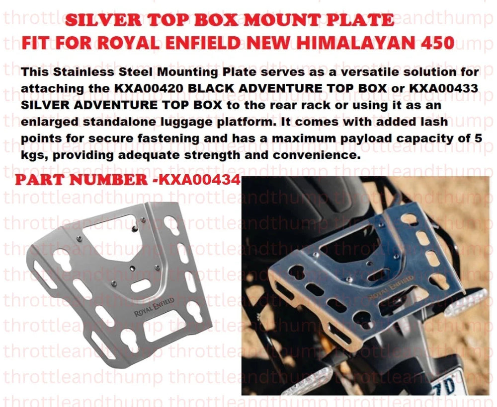 Silver Adventure Top Box Mount fit for Royal Enfield Himalayan 450