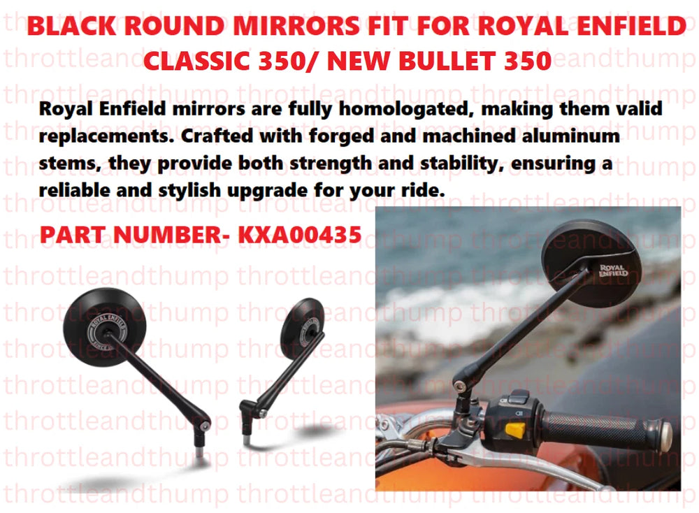 Black Round Mirrors fit for Royal Enfield Classic 350