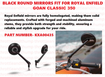 Black Round Mirrors fit for Royal Enfield Goan Classic 350