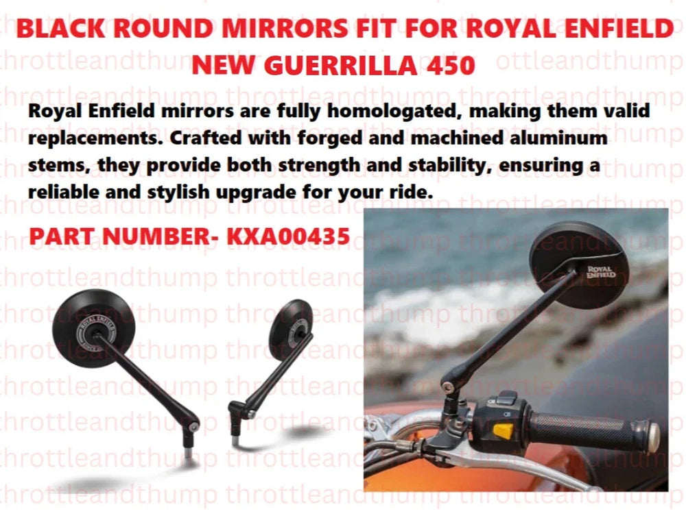 Black Round Mirrors fit for Royal Enfield Guerrilla 450