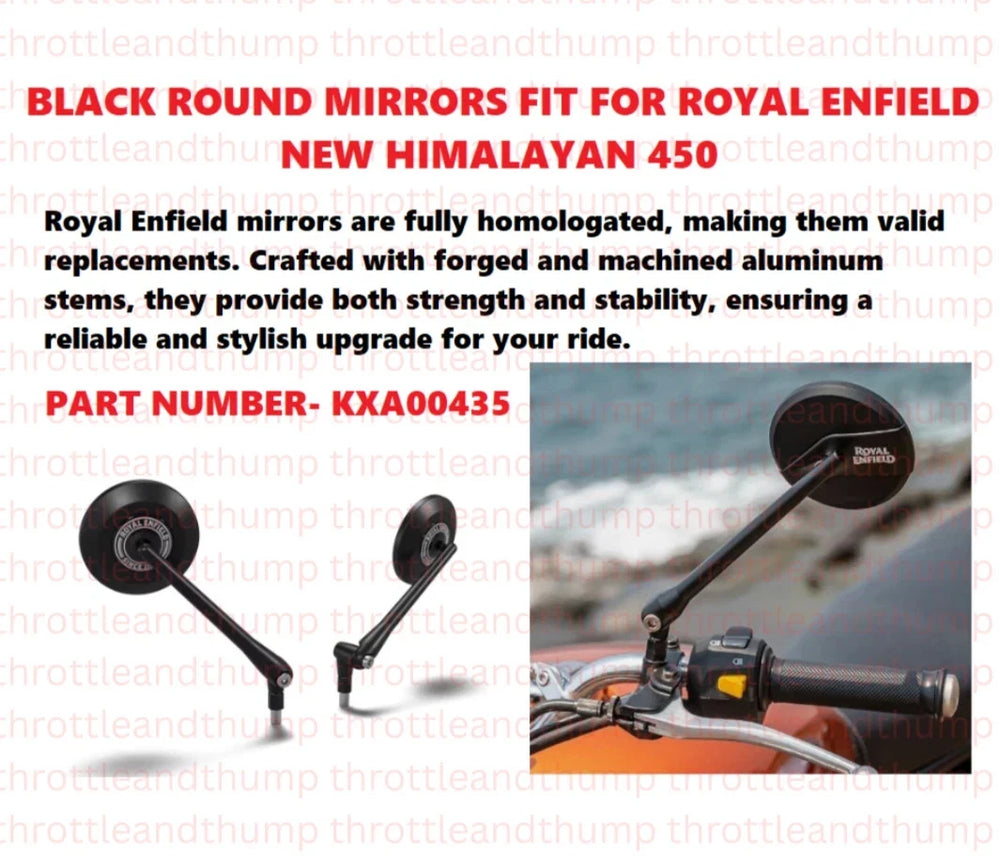 Black Round Mirrors fit for Royal Enfield Himalayan 450