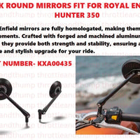 Black Round Mirrors fit for Royal Enfield Hunter 350