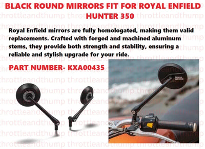 Black Round Mirrors fit for Royal Enfield Hunter 350