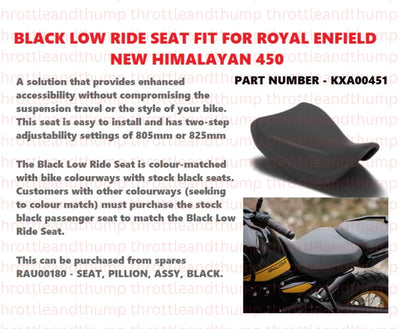 Black Low Ride Seat fit for Royal Enfield Himalayan 450