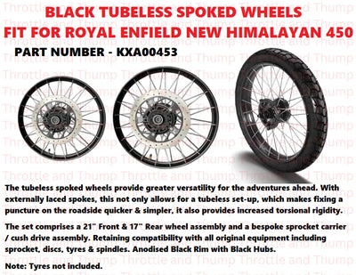 Black Tubeless Spoked Wheels fit for Royal Enfield Himalayan 450