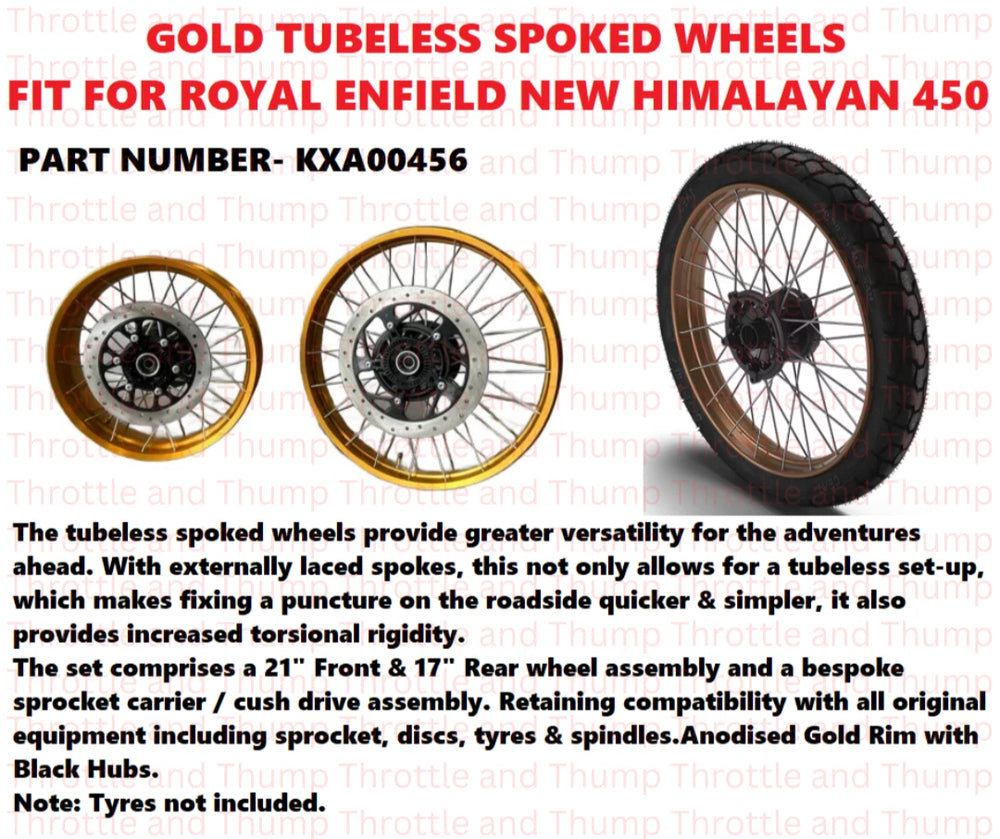 Gold Tubeless Spoked Wheels fit for Royal Enfield Himalayan 450