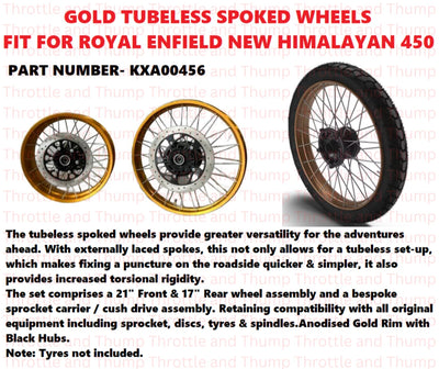 Gold Tubeless Spoked Wheels fit for Royal Enfield Himalayan 450