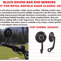 Black Round Bar End Mirrors fit for Royal Enfield Goan Classic 350