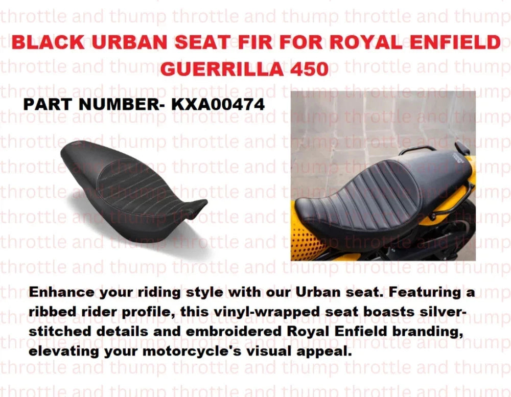 Black Urban Seat fit for Royal Enfield Guerrilla 450
