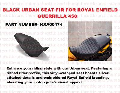 Black Urban Seat fit for Royal Enfield Guerrilla 450