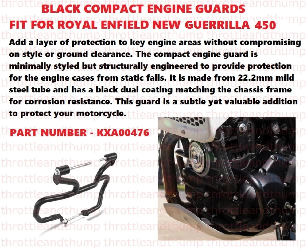 Black Compact Engine Guards fit for Royal Enfield Guerrilla 450