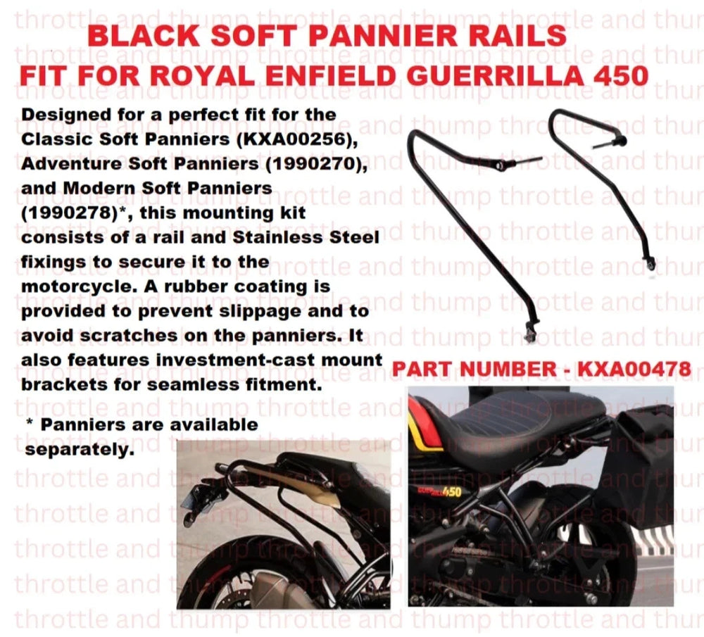 Black Soft Pannier Rails fit for Royal Enfield Guerrilla 450