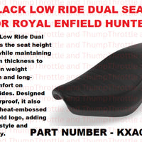 Black Low Ride Dual Seat fit for Royal Enfield Hunter 350