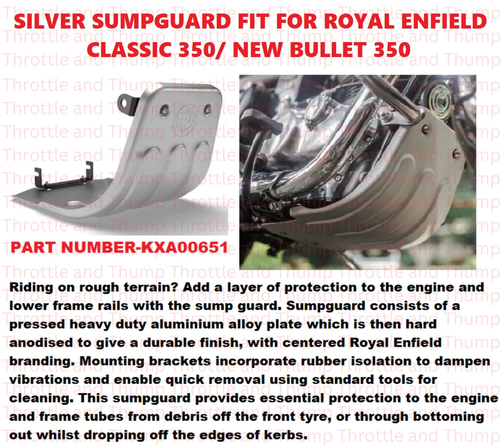 Silver Sumpguard fit for Royal Enfield Bullet 350
