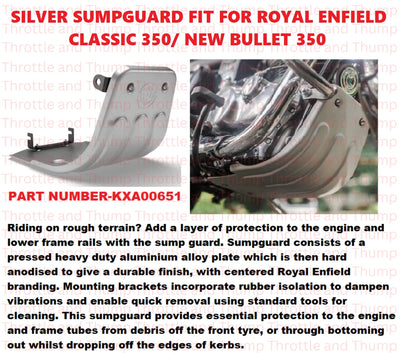 Silver Sumpguard fit for Royal Enfield Bullet 350