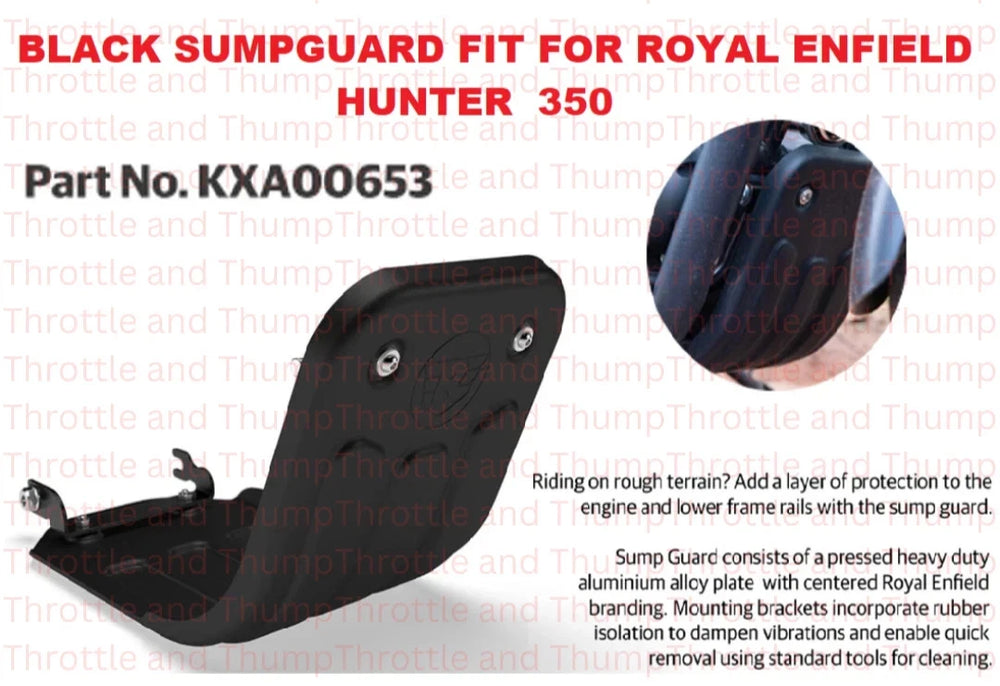 Black Sumpguard fit for Royal Enfield Hunter 350