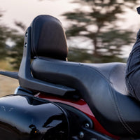 Black Deluxe Touring Dual Seat and Backrest Kit fit for Royal Enfield Super Meteor 650