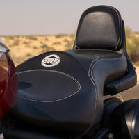Black Deluxe Touring Dual Seat and Backrest Kit fit for Royal Enfield Super Meteor 650