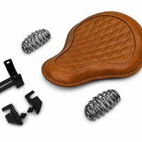GENUINE LEATHER SOLO RIDER SEAT (TAN) FIT FOR ROYAL ENFIELD CLASSIC 650