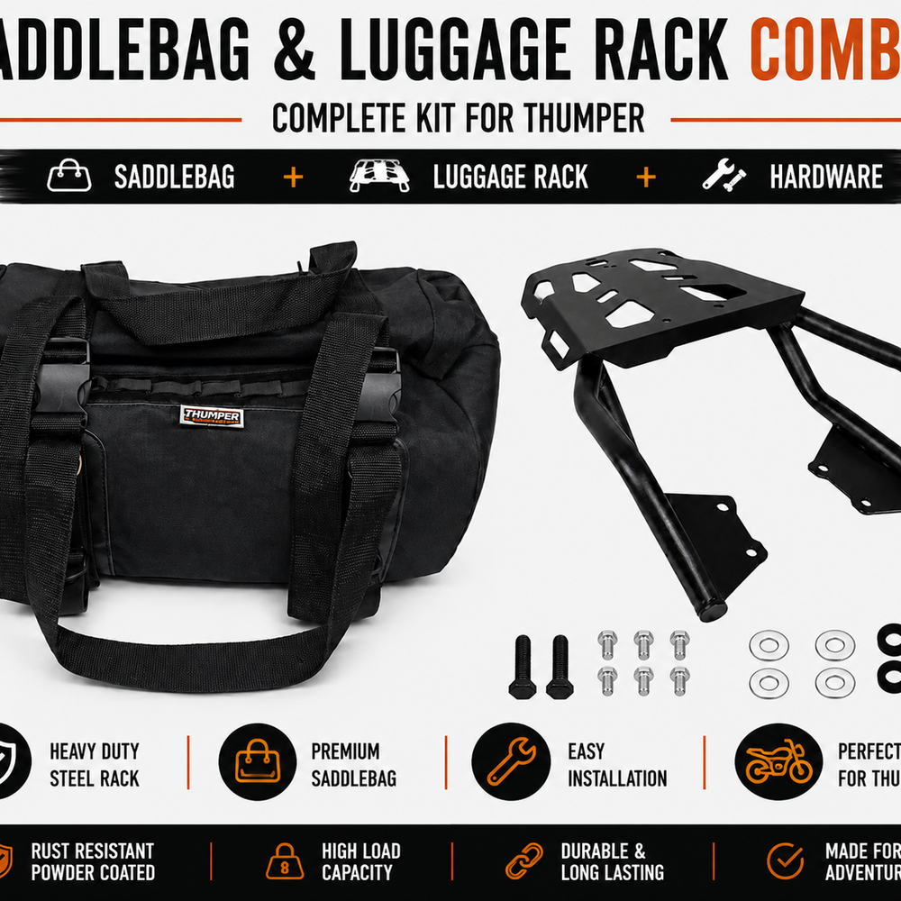 TAIL BAG (BLACK-BROWN) WITH TOP RACK FIT FOR HUNTER 350